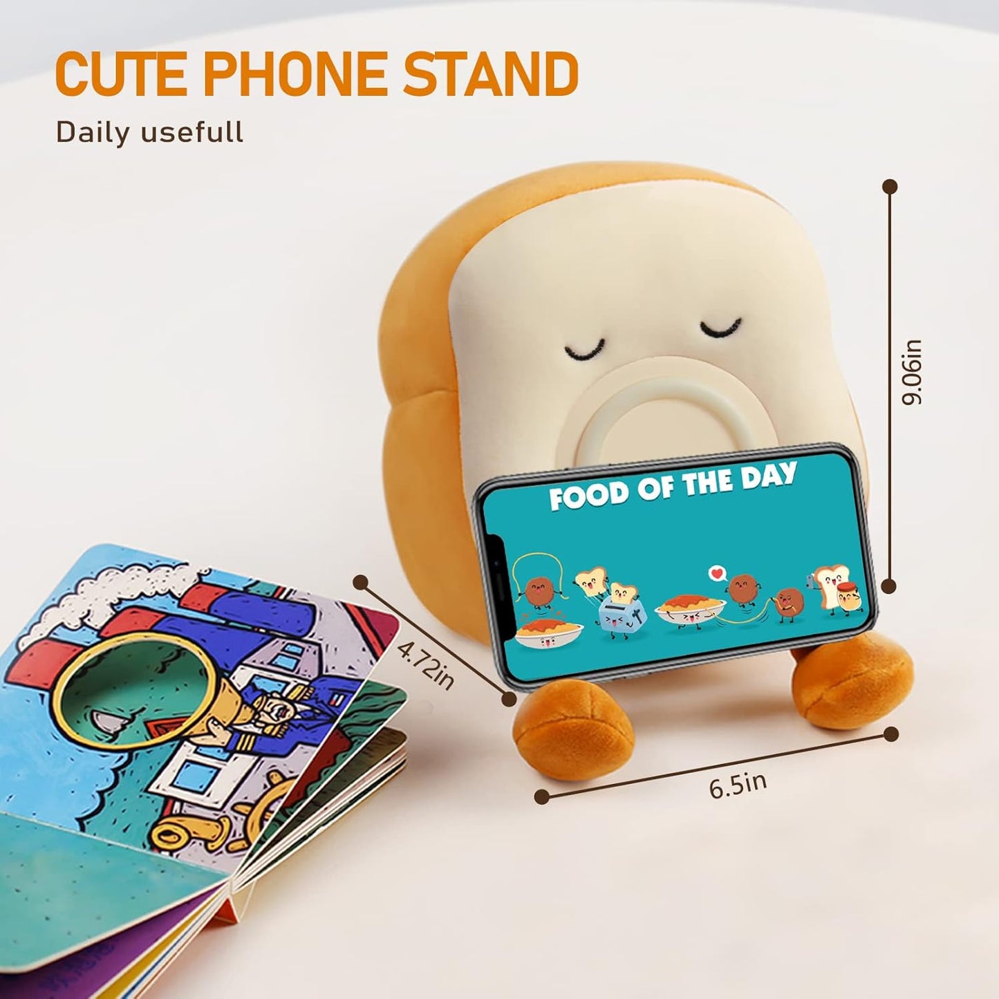Plush Night Light Toy – Cute Toast Bread Alarm Clock with LED Lamp for Kids Bedroom