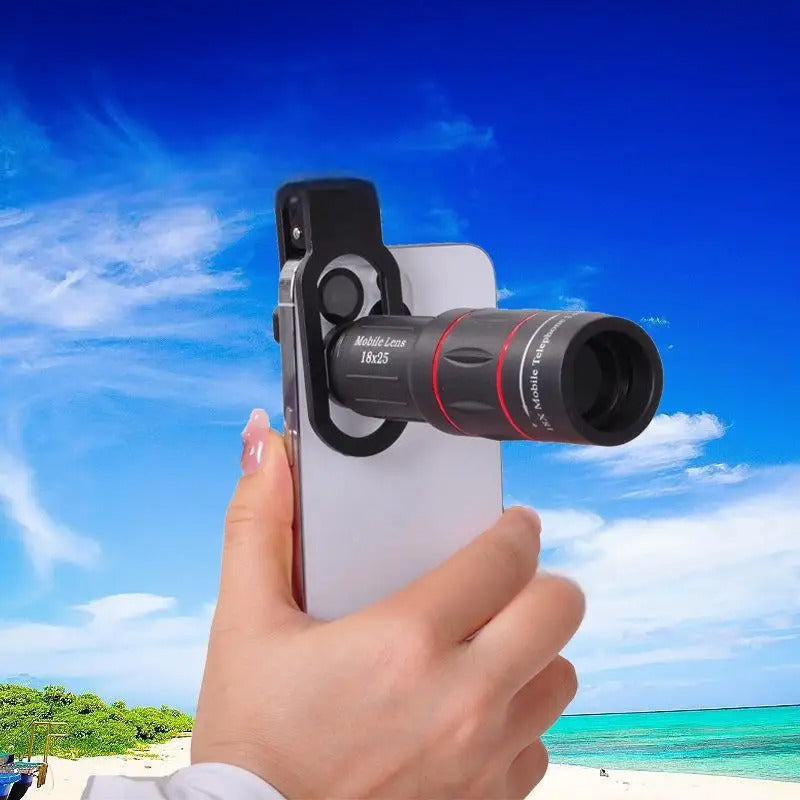 Smartphone Telephoto Lens with Tripod – 18x Zoom Long-Range Photography Kit for Stable Shots
