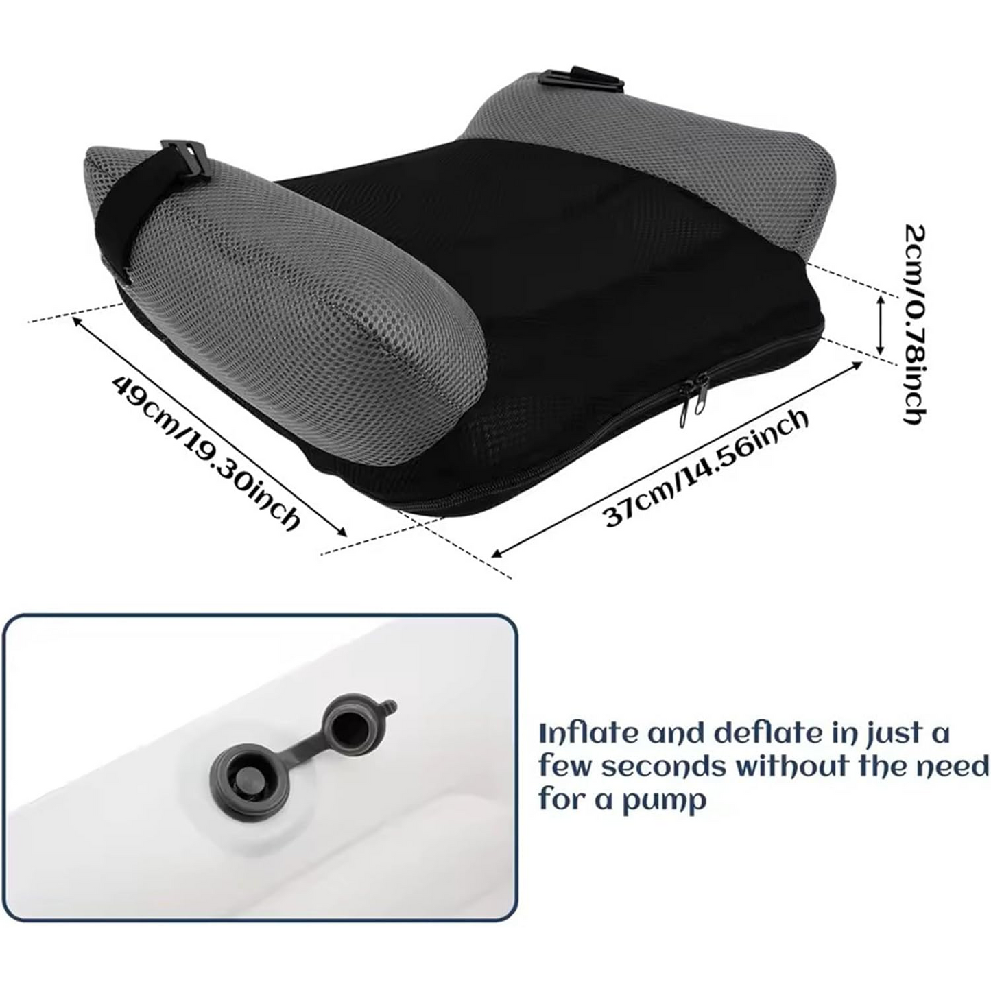 Inflatable Booster Car Seat – Portable Backless Travel Seat for Kids & Toddlers