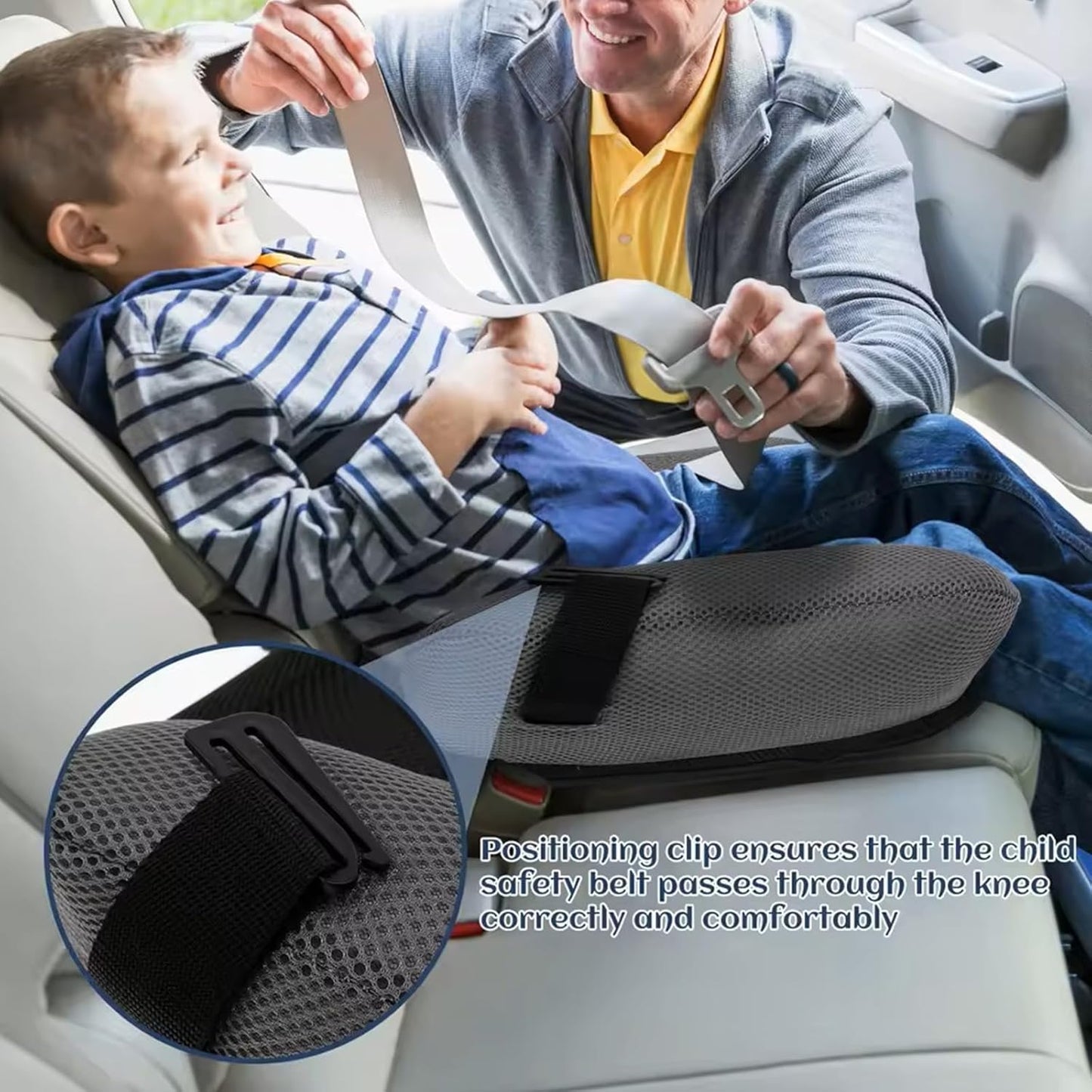 Inflatable Booster Car Seat – Portable Backless Travel Seat for Kids & Toddlers