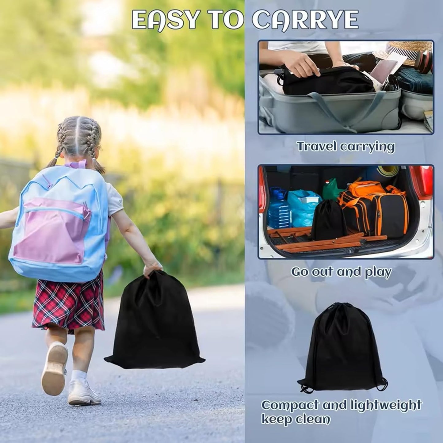 Inflatable Booster Car Seat – Portable Backless Travel Seat for Kids & Toddlers