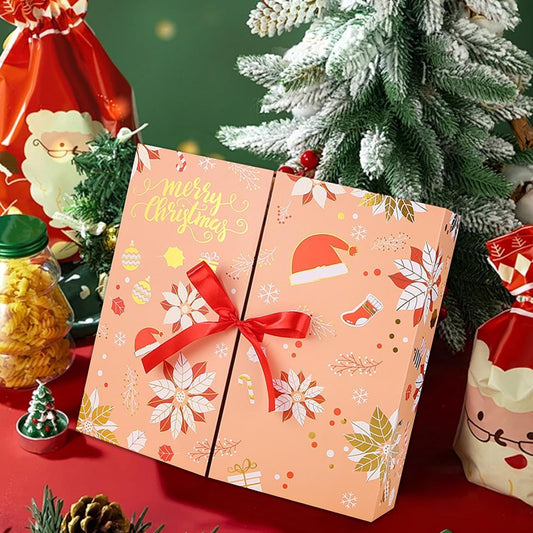 24 Pcs Fillable Christmas Countdown Calendar Boxes – Empty Advent Gift Boxes for Holiday Surprises