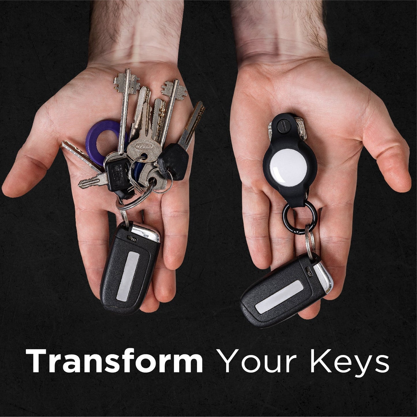AirTag Key Organizer – Slim Key Holder with Carabiner Clip